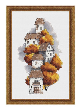 小小鱼DMC绣线十字绣套件 C1592金秋新品风景手工刺绣客厅装饰