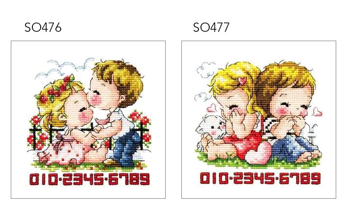 可爱卡通小小鱼DMC绣线十字绣套件 SODA韩式SO476-477精准印花