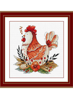 小小鱼DMC绣线新品十字绣套件 D859睡觉的母鸡可爱卡通手工刺绣