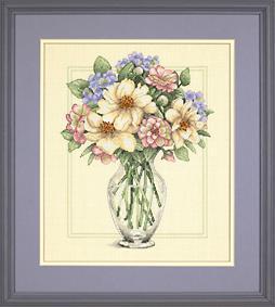 小小鱼十字绣套件DIM183-35228花瓶 乳白绣布家居手工刺绣花束