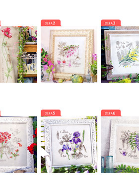 手工刺绣小小鱼DMC绣线套件十字绣 阴影花系列DEFA1-6鸢尾紫藤花