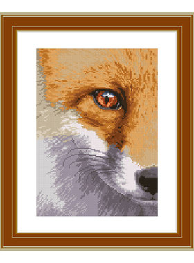 DMC绣线新品精准印花小小鱼十字绣 D867小狐狸清满幅刺绣动物套件