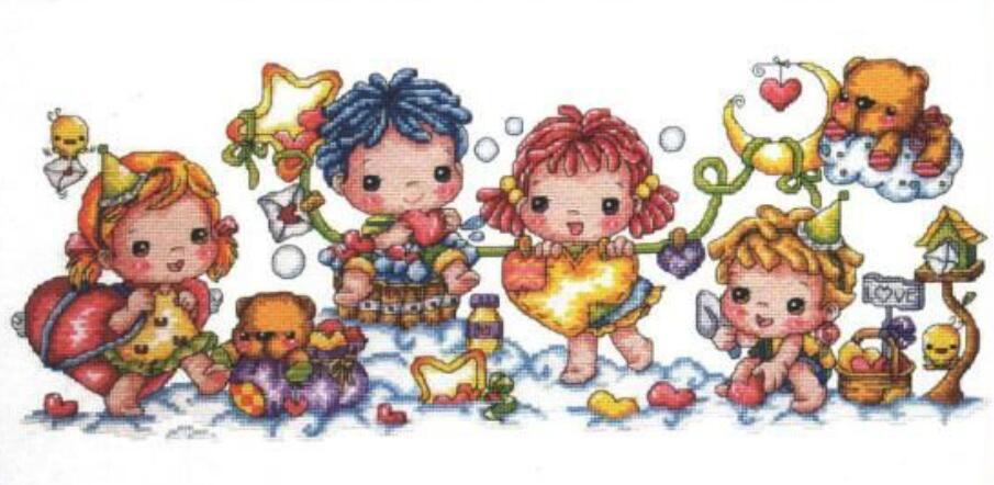 皇冠小小鱼绣线十字绣DMC套件