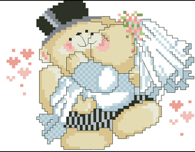 DMC绣线小小鱼十字绣套件 A1600卡通安德鲁熊的婚礼精准印花