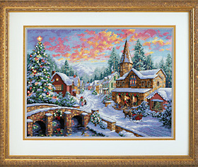 小小鱼 DMC绣线十字绣套件雪景节日DIM142-08783圣诞小镇
