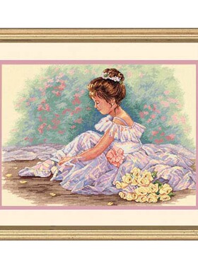 小小鱼DMC绣线DIM092-35245彩绘芭蕾女孩十字绣套件儿童房挂画