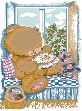 小小鱼ANC绣线十字绣套件A1337卡通小熊绣手工刺绣精准印花