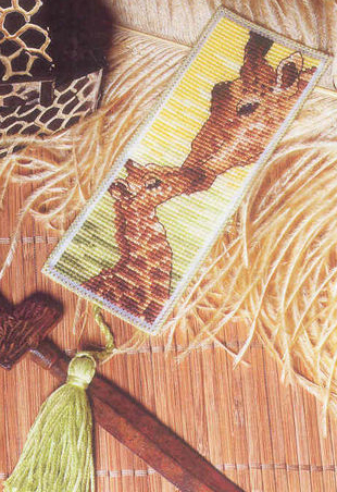 小小鱼ANC绣线十字绣套件 SQ143动物DIY书签长颈鹿母子动物图