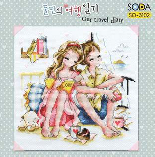 小小鱼DMC绣线十字绣套件 SODA-SO3102甜蜜情侣卡通人物印花