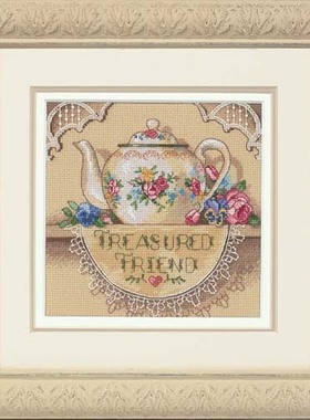 小小鱼 DMC绣线十字绣套件DIM030-06904彩绘瓷器茶壶 姜黄绣布