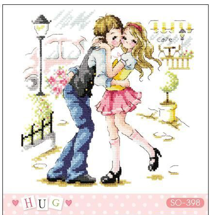 小小鱼DMC绣线十字绣套件 SODA-SO398情侣印花