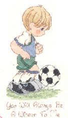 小小鱼DMC绣线十字绣套件 水滴娃娃系列H052踢足球男生儿童房DIY