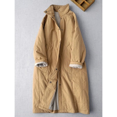 轻薄羽绒棉衣外套风衣女冬高级感宽松夹棉加厚保暖中长款棉服大衣