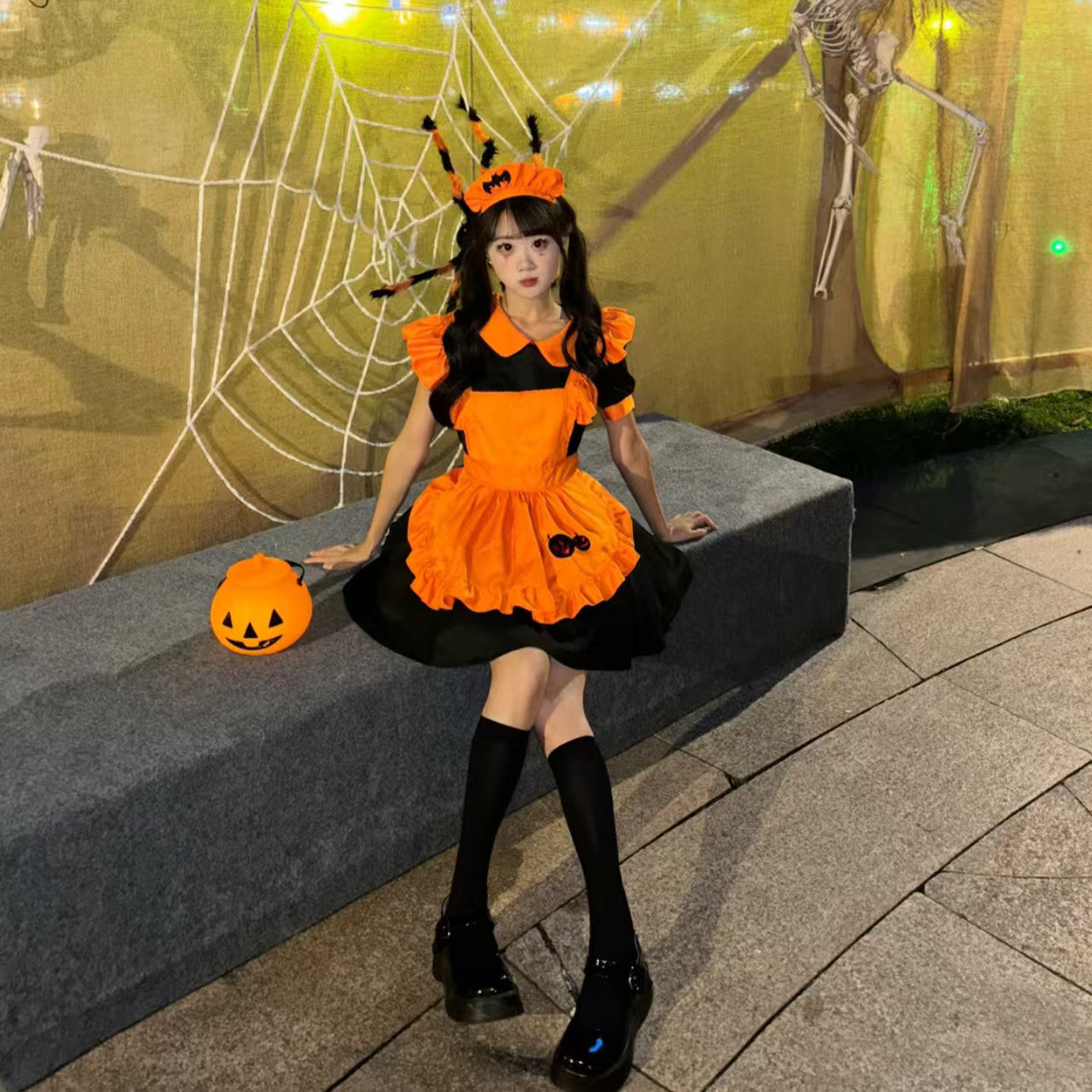 万圣节cosplay服成人服装衣服女巫服饰女南瓜服大人装饰变装穿搭