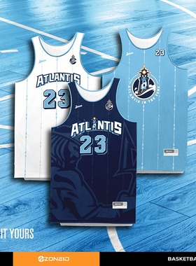 ZONEiD 数码印篮球服套装定制 训练球衣宽松大码比赛队服免费印字