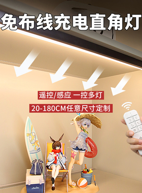 灯带自粘感应无线免插电充电遥控无线led酒柜灯窄款手办展示柜灯