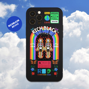 re44 黑色手機殼適用于蘋果16iPhone14ProMax13 幻想之愛人 RichBlack原創設計