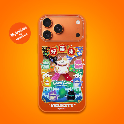 MythiCase by RICHBLACK 橙色幸运喵mc152 手机壳 适用于iPhone17/18Pro/18ProMax