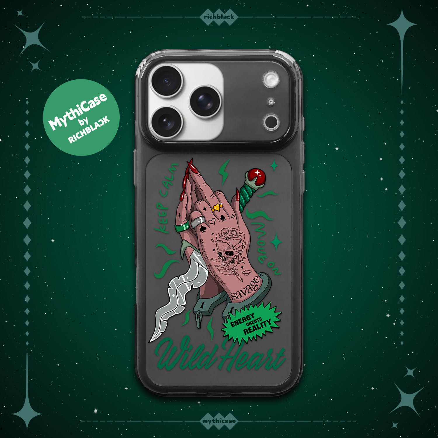 MythiCase by RICHBLACK 叛逆之刃mc183 透黑磁吸手机壳 适用于iPhone17/17Pro/17ProMax - 实物图