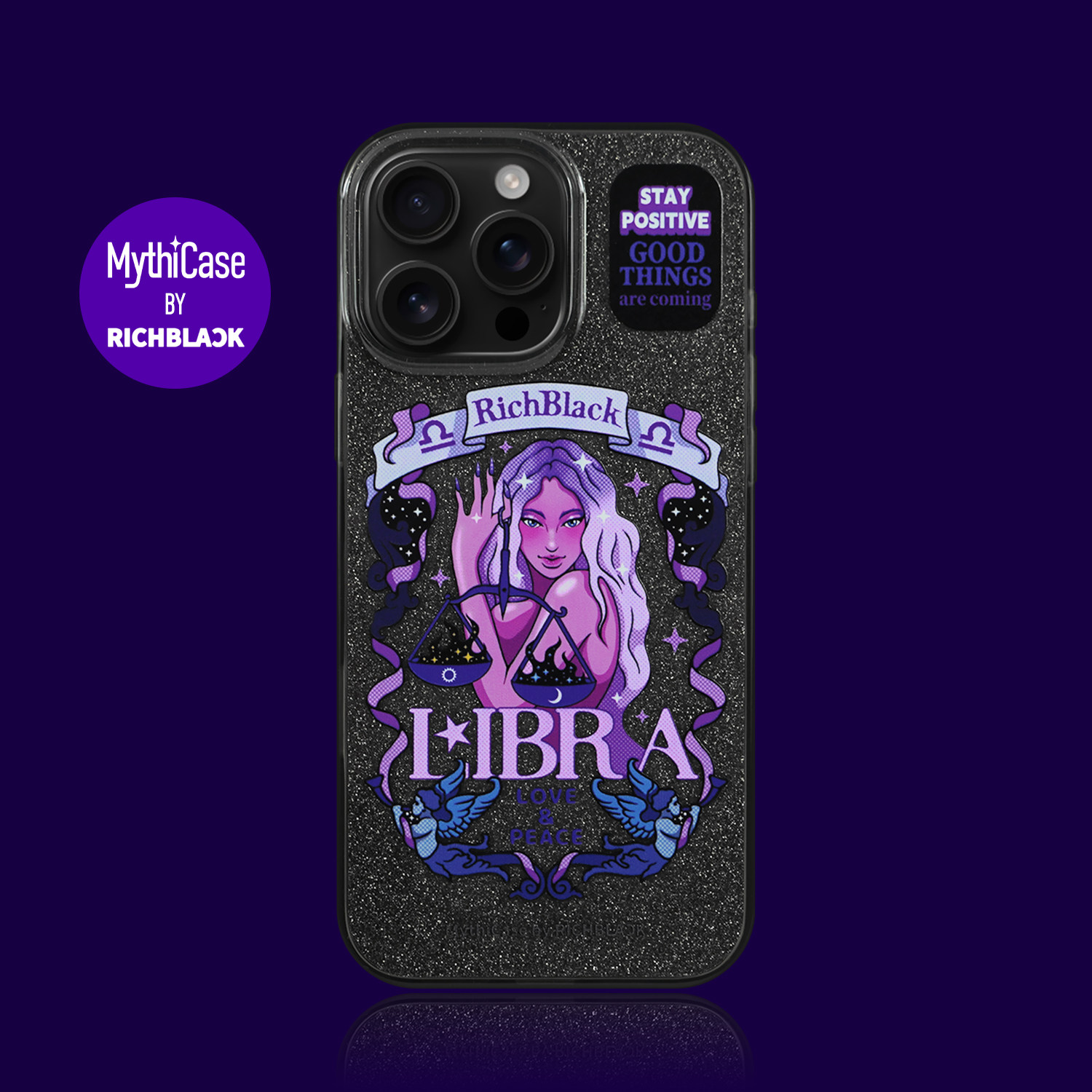 MythiCase by RICHBLACK 天秤女神 闪粉透黑手机壳适用于iPhone17/17Pro/17ProMax,3C数码配件,手机保护套/壳,淘宝优惠券,粉丝福利购,淘宝优惠卷