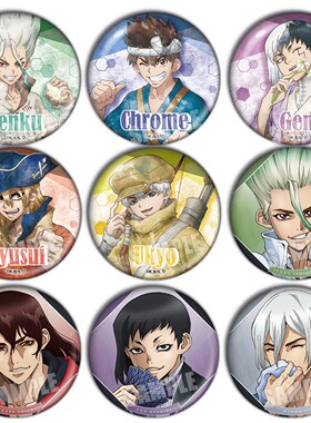 石纪元吧唧动漫周边谷子镭射胸章徽章挂件新石纪日本动漫周边B+