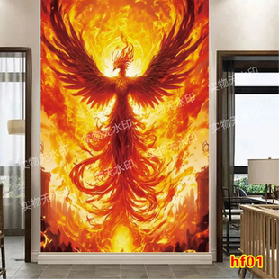 神鸟火凤凰金凤凰装饰画凤凰涅槃不屈不挠客厅沙发背景墙励志画
