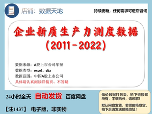 新质生产力数据上市公司2022-2011excel企业A股