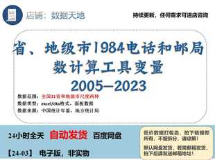 【2023】省、地级市1984电话和邮局数计算工具变量2005-2023