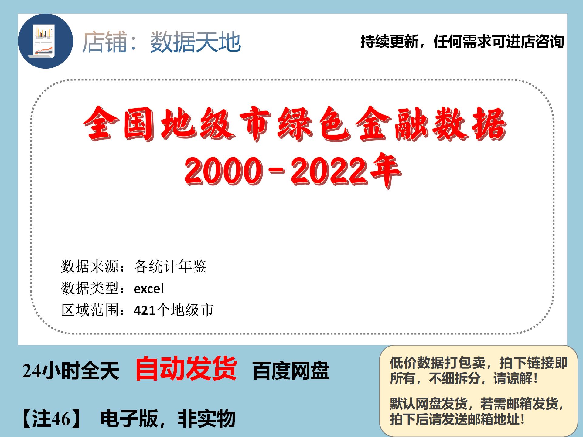 绿色金融数据地级市2022年面板数据最新Excel 商务/设计服务 设计素材/源文件 原图主图