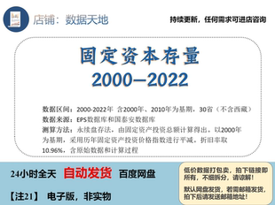 固定资本存量省级面板数据计算最新2000-2022年