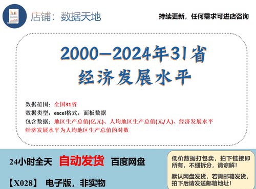 【2024】2000-2024年31省经济发展水平GDP &人均地区生产总值