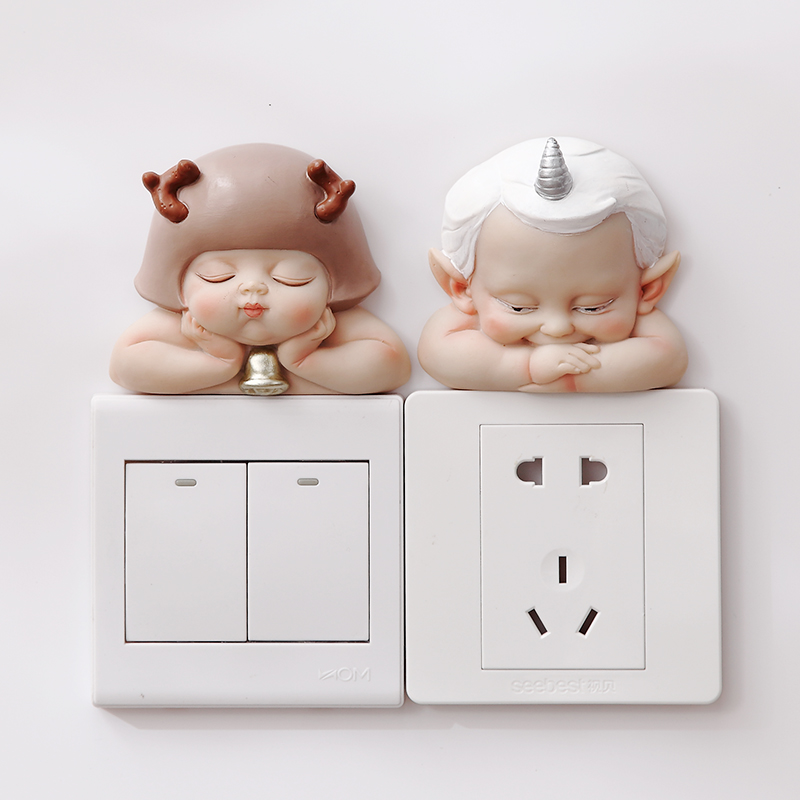 开关装饰墙贴可爱3d立体新家用