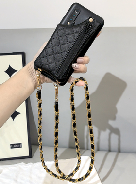 新款小香风链条适用OPPOReno14/13钱包手机壳A2MA3X活力版可竖立背跨A58/56一体式零钱包K9s软胶壳防摔保护套