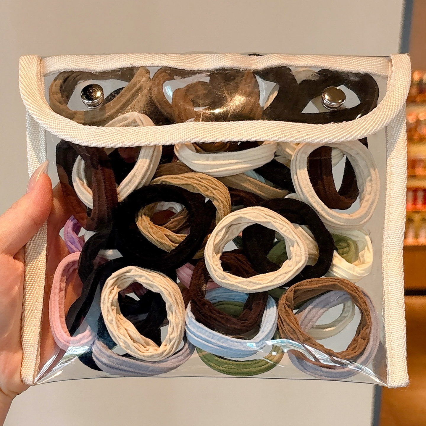 奶咖色扎头发皮筋女高马尾发圈