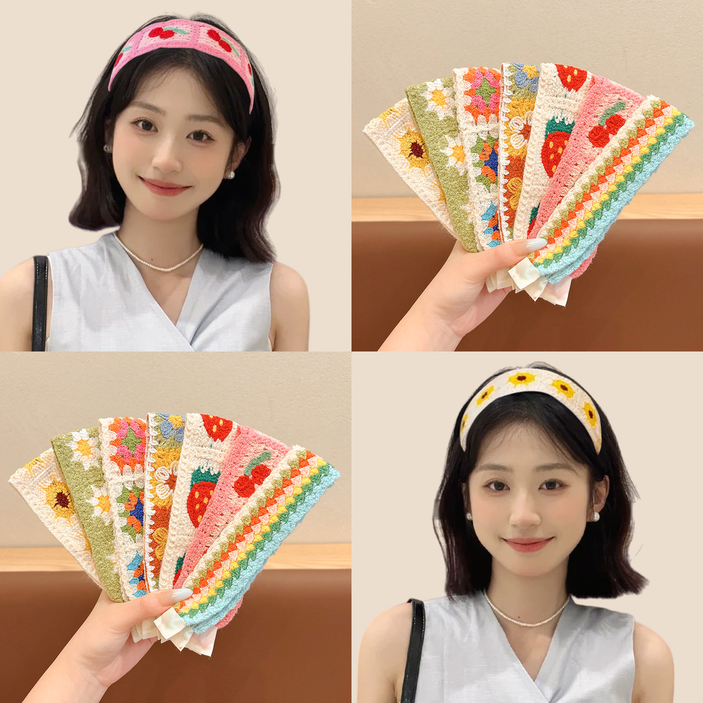 甜美小碎花针织刘海贴2026新款宽边魔术贴束发带刘海碎发整理神器,饰品/流行首饰/时尚饰品新,发饰,淘宝优惠券,粉丝福利购,淘宝优惠卷