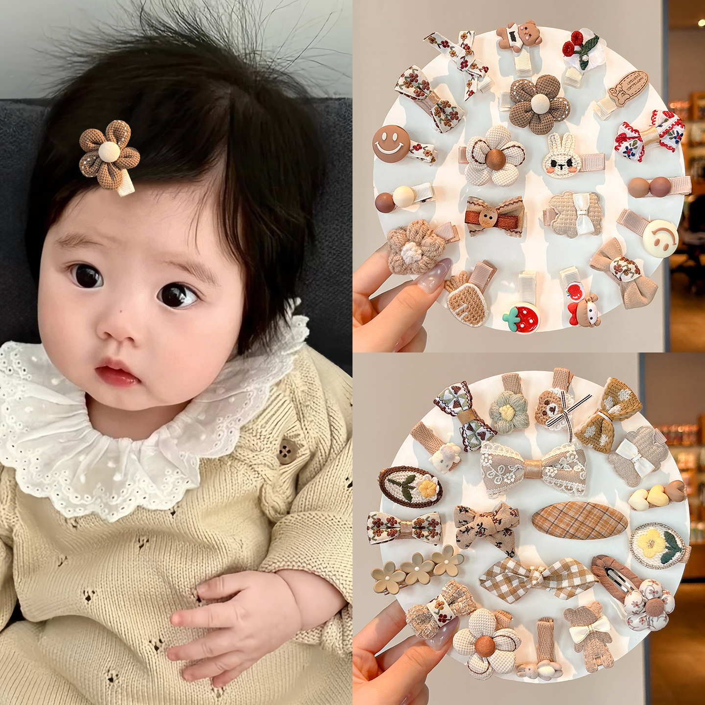婴儿汗毛夹女宝宝发夹不伤发头饰
