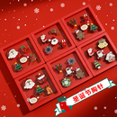 圣诞节胸针徽章盒装 可爱卡通圣诞老人金属别针学生小礼物创意饰品