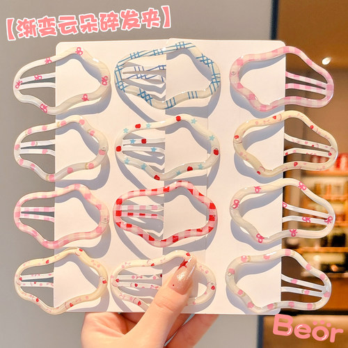 儿童波点云朵发夹宝宝刘海bb夹