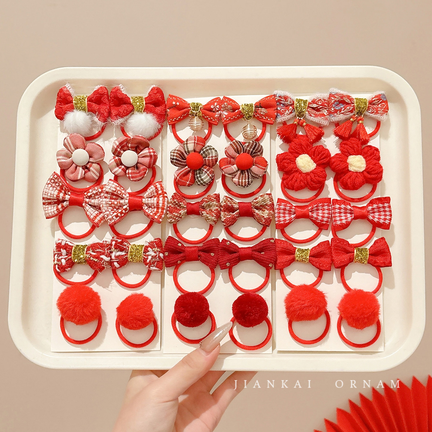 2025新款儿童红色喜庆新年发绳女不伤发马尾发圈高弹力耐用橡皮筋,饰品/流行首饰/时尚饰品新,发饰,淘宝优惠券,粉丝福利购,淘宝优惠卷