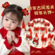 中国风红色蝴蝶结发夹儿童新年头饰女童宝宝古风流苏发卡过年发饰