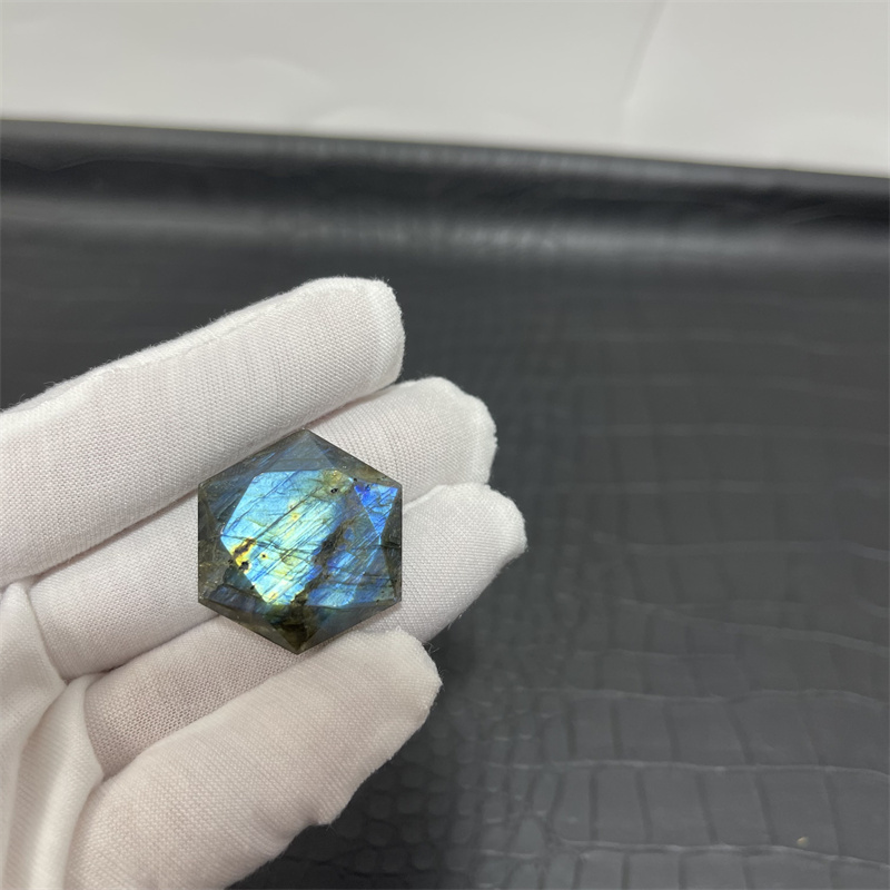 天然水晶原石月光石拉长石宝石头六芒星男女款吊坠礼物摆件