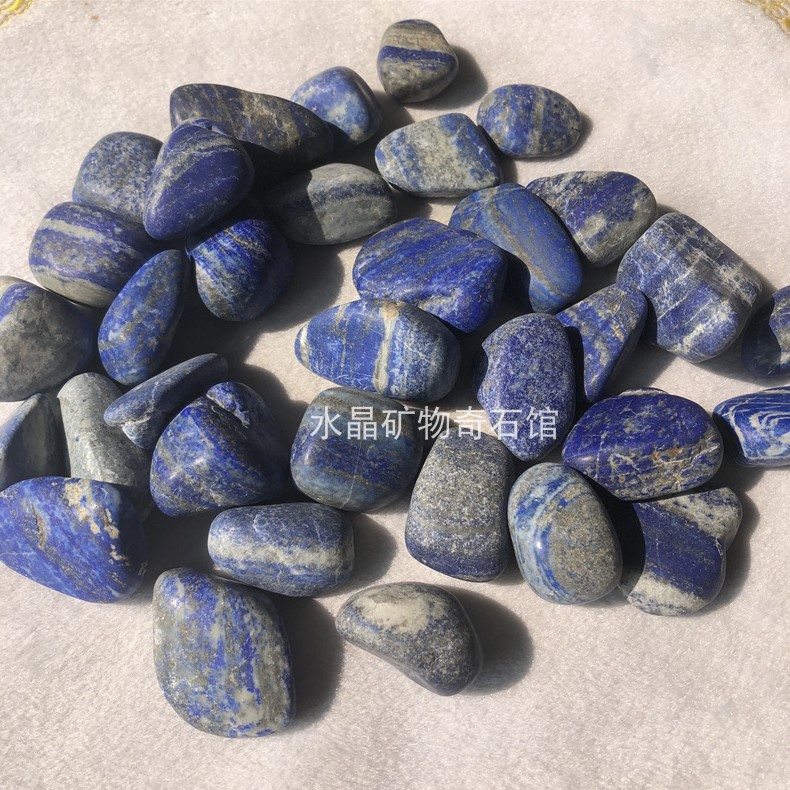 天然青金石滚石裸石鱼缸盆景家居装饰品