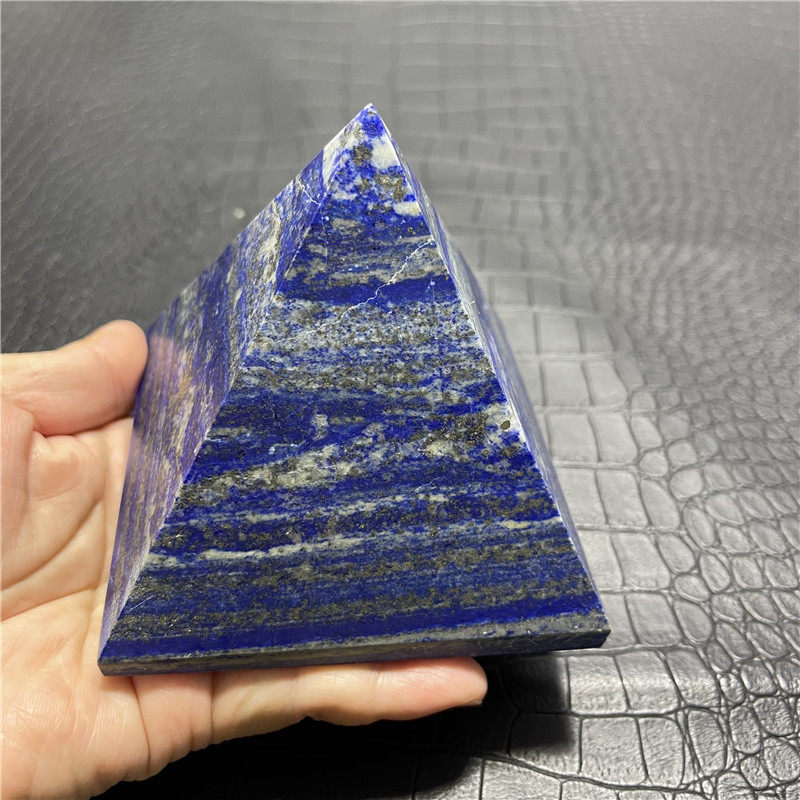 一物一图 天然青金金字塔摆件 青金石原石打磨 原石原色家居摆件