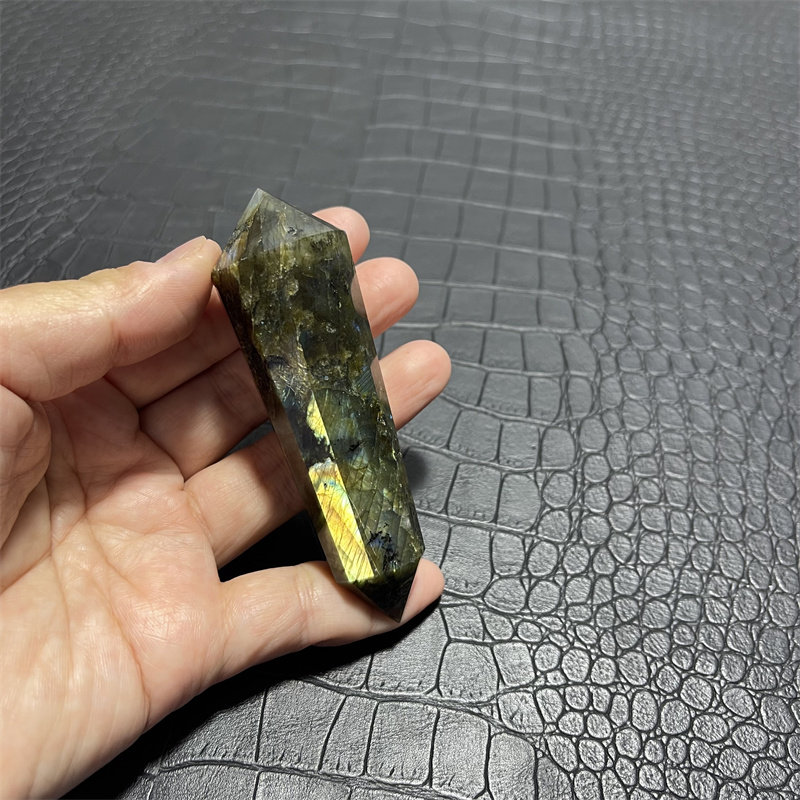 天然拉长石灵摆吊坠蓝光黄光月光摆件