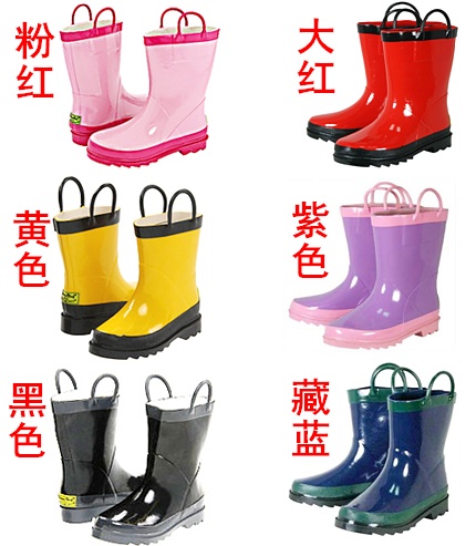 新款美国品牌彩色童靴 提耳雨鞋 儿童橡胶雨靴雨鞋 糖果色 多色入