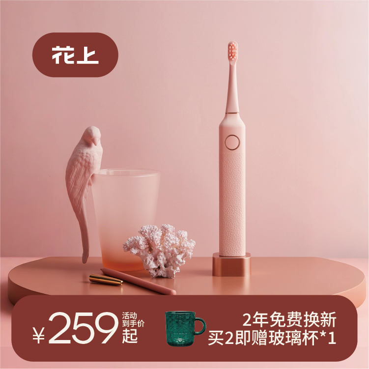 花上电动牙刷成人情侣套装男生女生感应充电全自动送闺蜜生日礼物