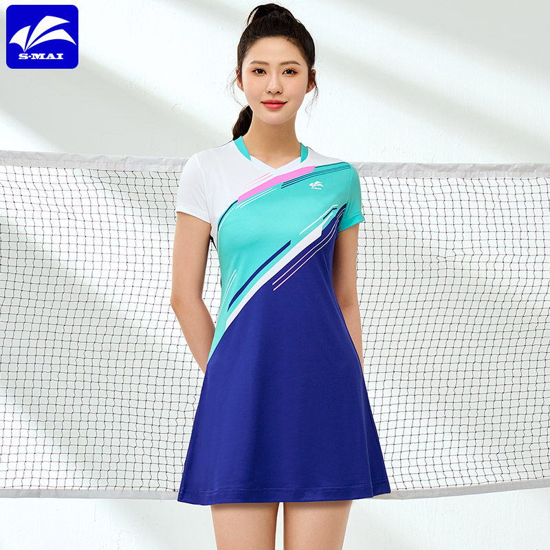 速迈新款羽毛球服连衣裙夏季速干透气大码显瘦短袖羽毛球裙吸汗,运动/瑜伽/健身/球迷用品,羽毛球上装,淘宝优惠券,粉丝福利购,淘宝优惠卷