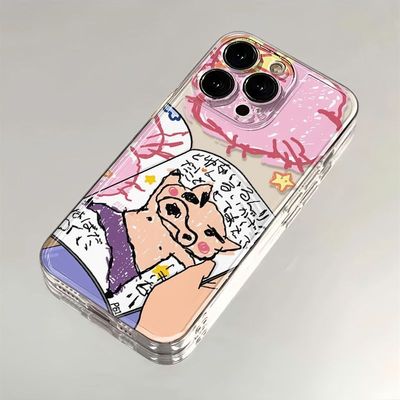 肥嘟嘟左卫门适用苹果11手机壳iPhone4/5s小红书同款6s/7/8plus透明12/13/14/15promax情侣xsmax防摔xr卡通15