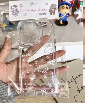 ins可爱彩色凯蒂猫适用于苹果15promax手机壳iphone14pro透明13/12硅胶11pm卡通xsmax防摔78plus软15pro小众x