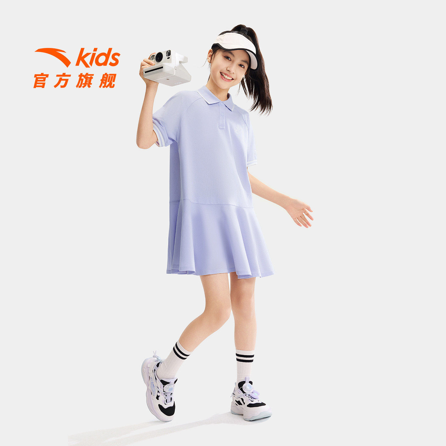 安踏儿童女大童针织连衣裙